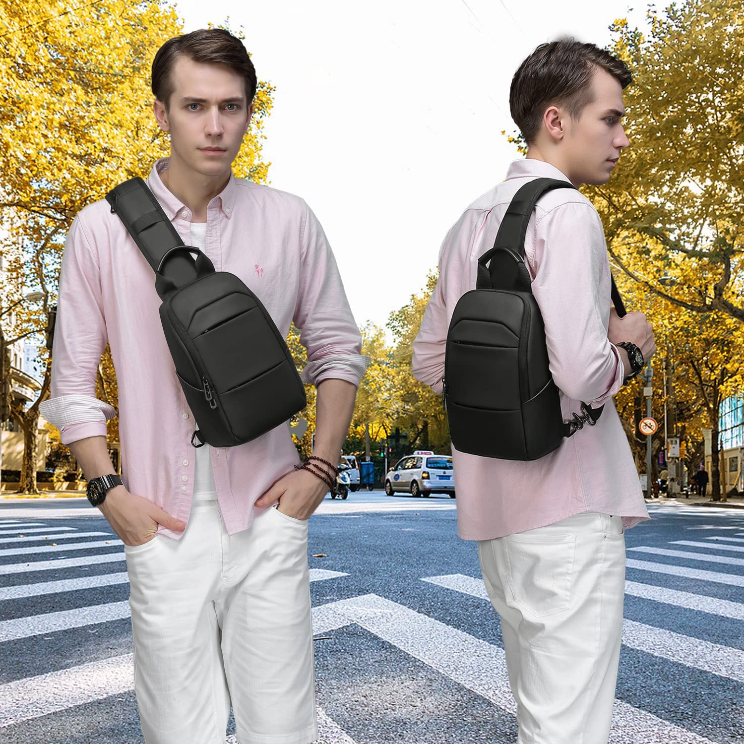 Eurcool Mens Shoulder Bag,Small Sling Messenger Bags,Water Repellent Cross Body Chest Bag,Running Hiking Biking Daypacks … - Image 7